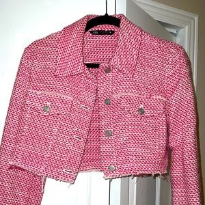 Zara Distressed Plaid Jacket